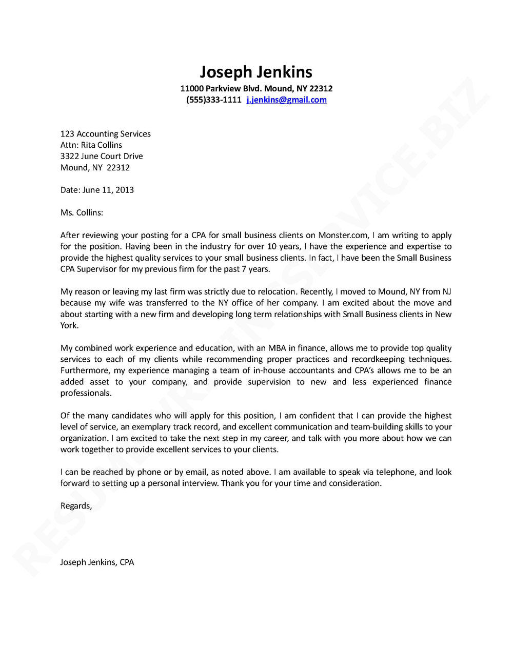 Sample Letter of Application - Cover Letters - Job Search