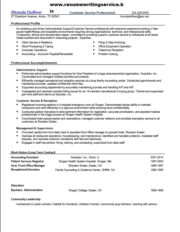 Customer Service Representative Resume Sample | Resume ...