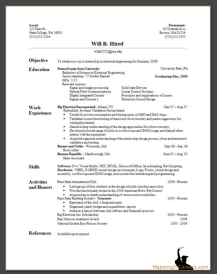 electrical engineering apprentice resume sample resume