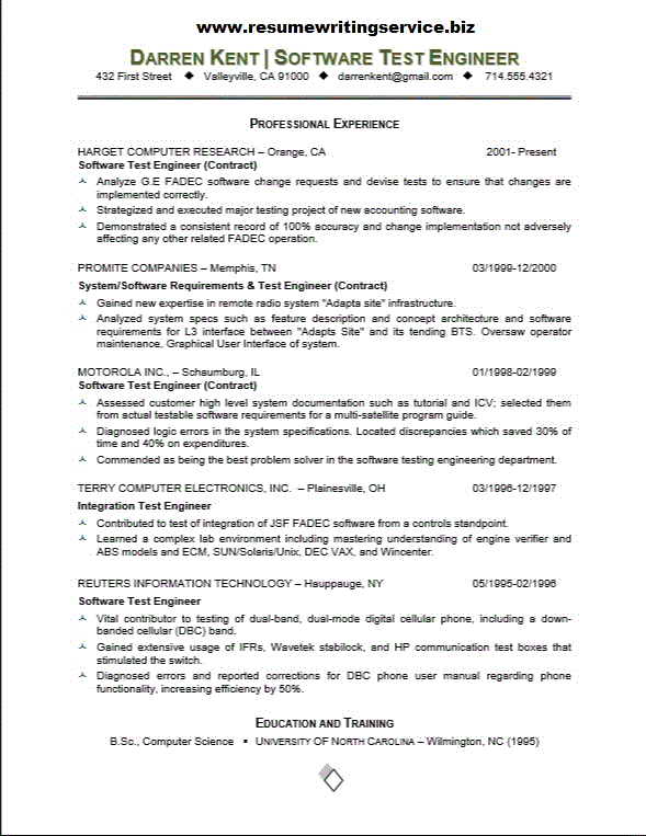 Software Test Engineer Resume Sample_Resume Pack 2