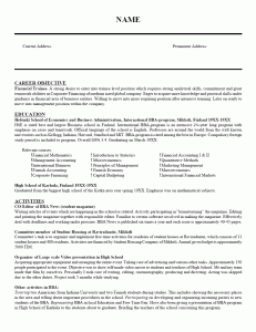 Finance Trainee Resume Sample Finance Trainee Resume Sample