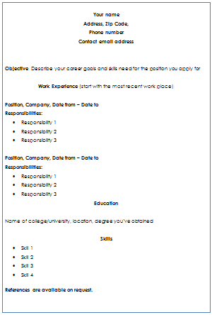 resumewritingservice.bizChronological Format of Resume resumewritingservice.bizChronological Format of Resume