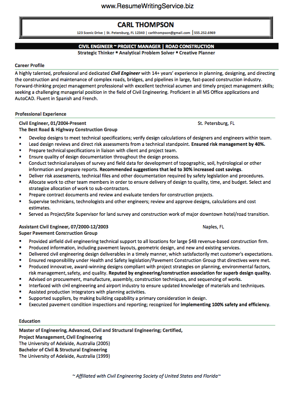 Engineering resume writing services