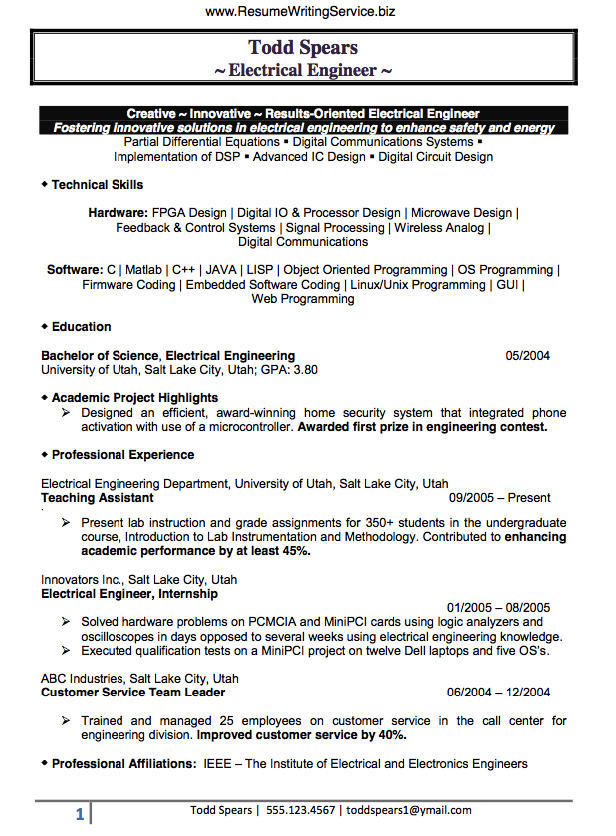 Resume writing services engineering Resume writing services engineering