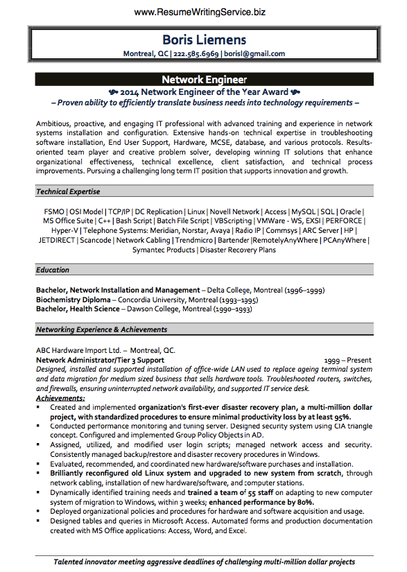 professional cv writing service engineering