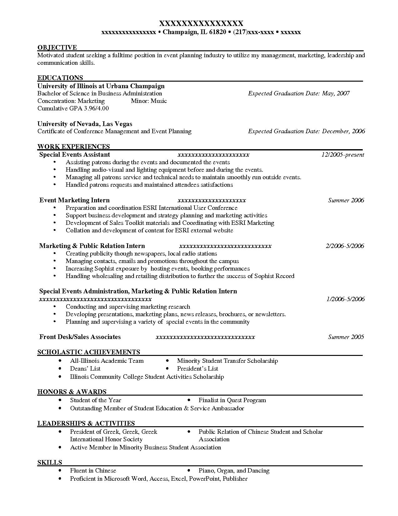 Writing resume objectives examples