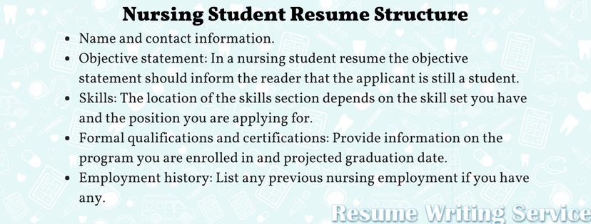 nursing student resume structure