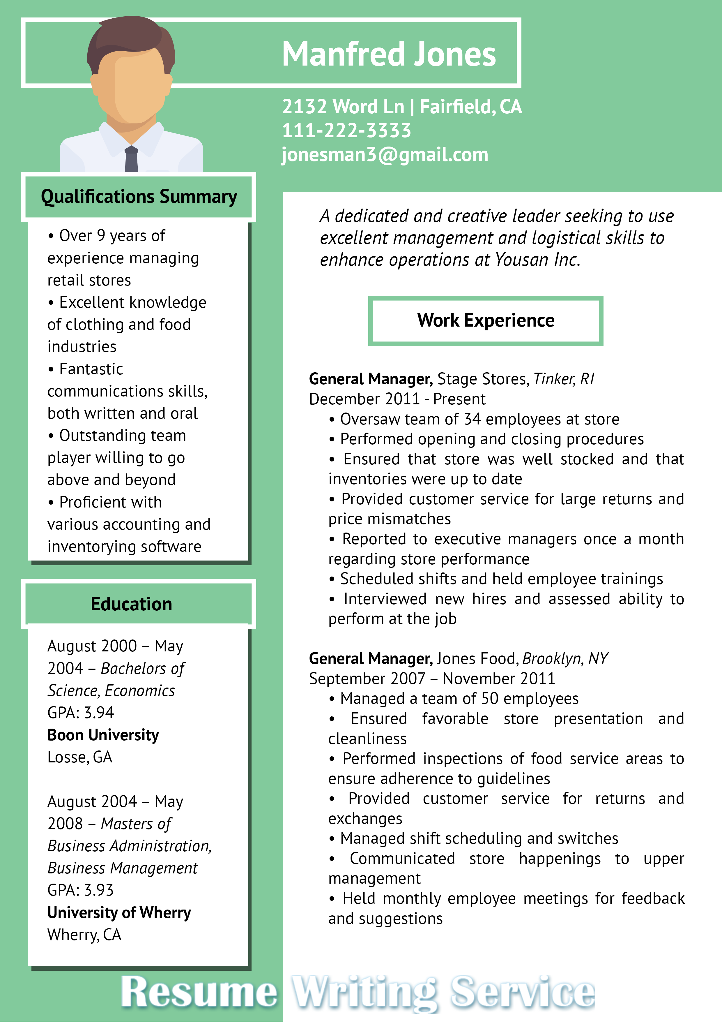 functional resume example